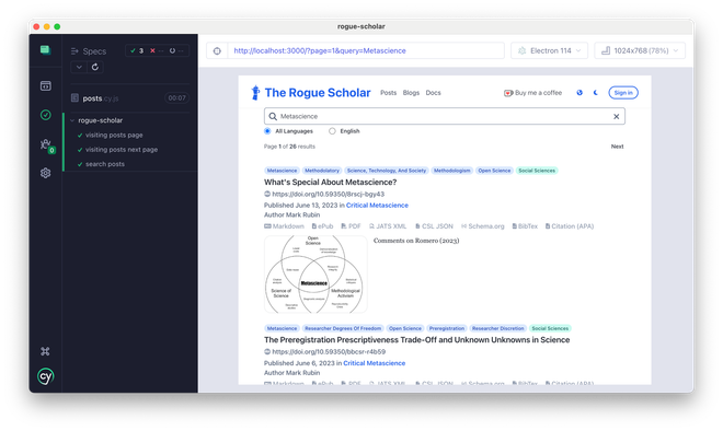 Image of: Adding automated end-to-end testing to Rogue Scholar