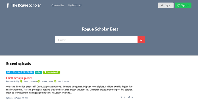 Image of: Rogue Scholar migrates to InvenioRDM