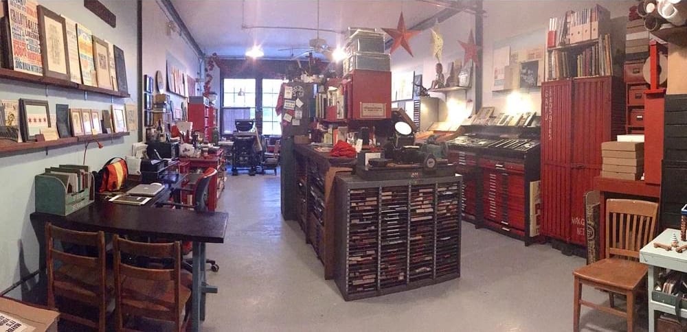 interior of Starshaped press in Chicago