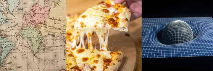 แผนที่ พิซซ่า และสัมพัทธภาพ: ความโค้งภายใต้อิทธิพลของเกาส์