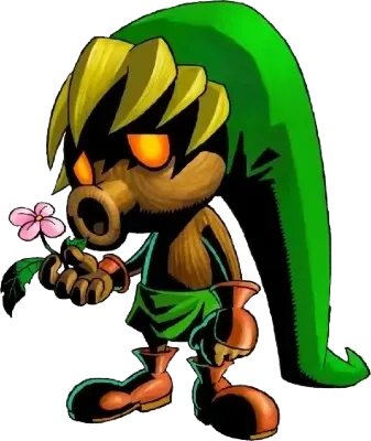 Art of Deku Sprout Link from Majora's Mask. He's a sad little boy made of a tree.