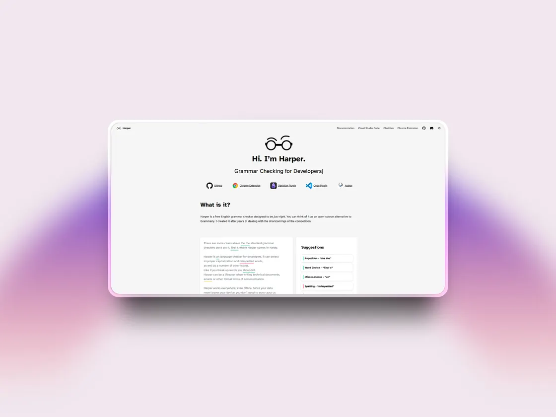 The Grammar Checker That Actually Gets Developers: Meet Harper