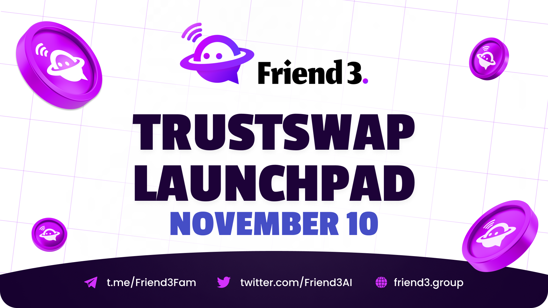 Friend3 Announces November 10th Token Offering on TrustSwap Launchpad