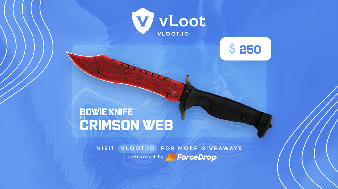 Free Bowie Knife Crimson Web