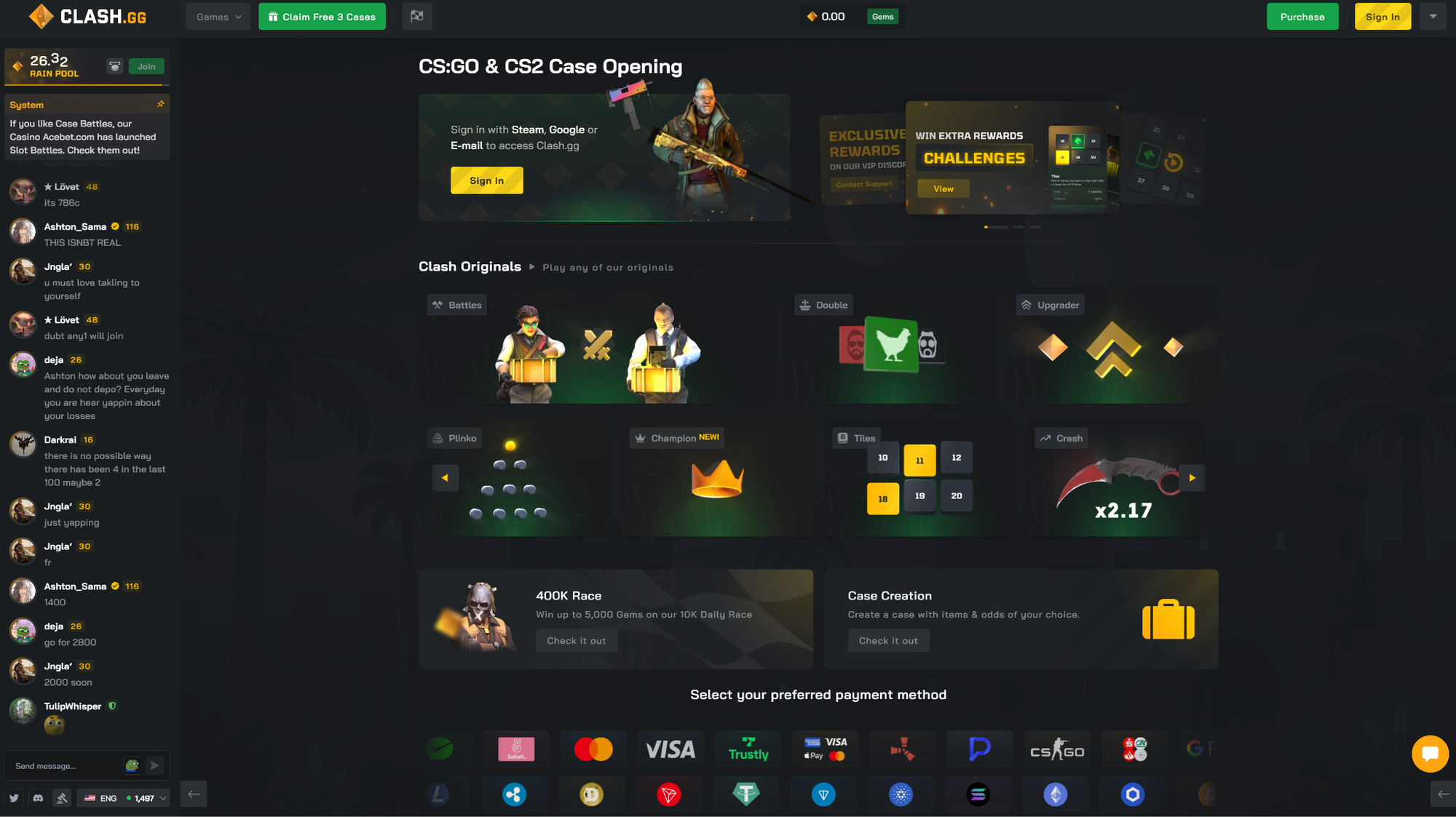 clash.gg - best csgo case opening site
