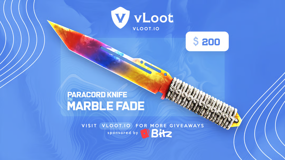 Free Paracord Knife Marble Fade CS2 2026