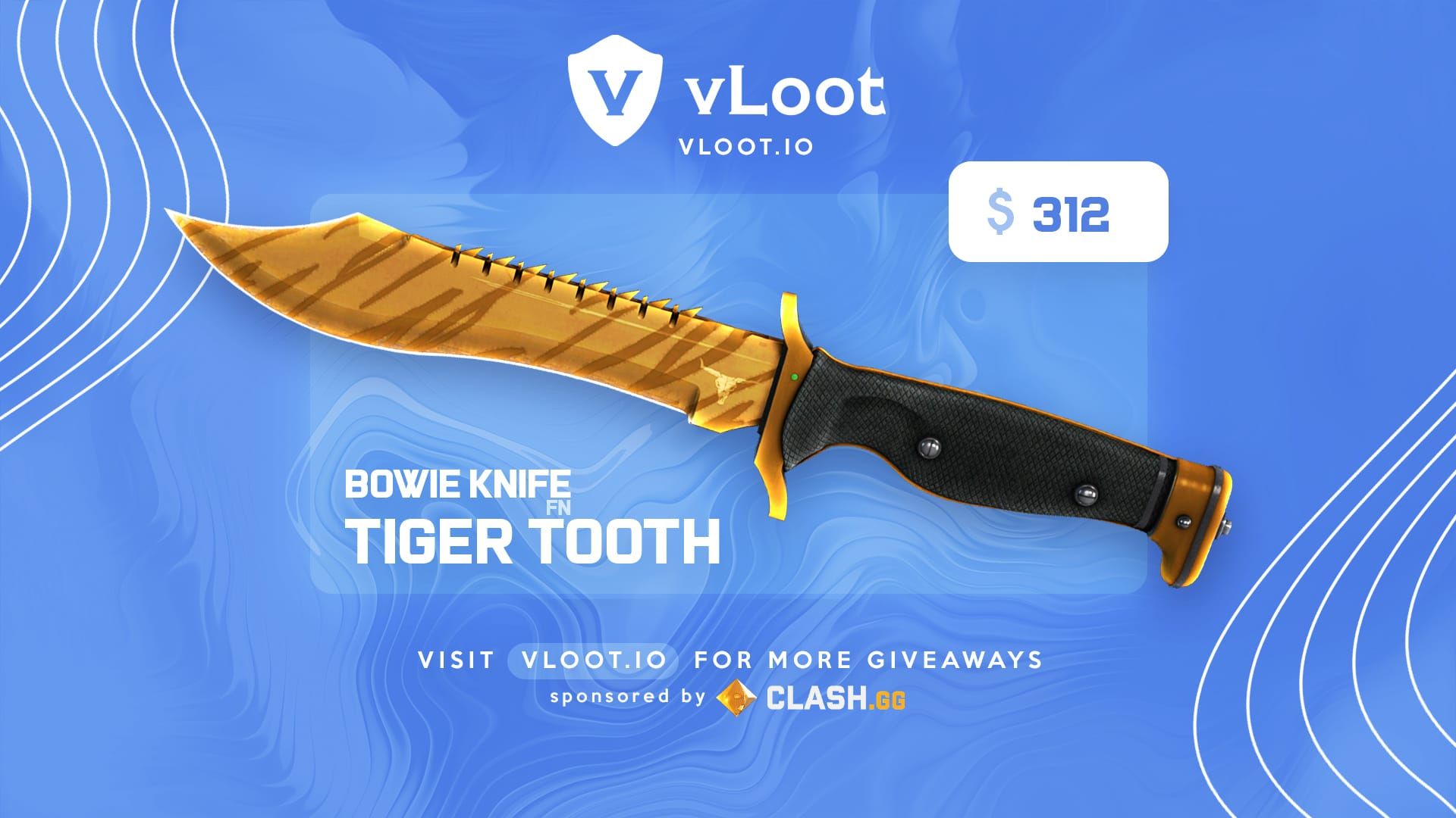 Bowie Knife Tiger Tooth CS2