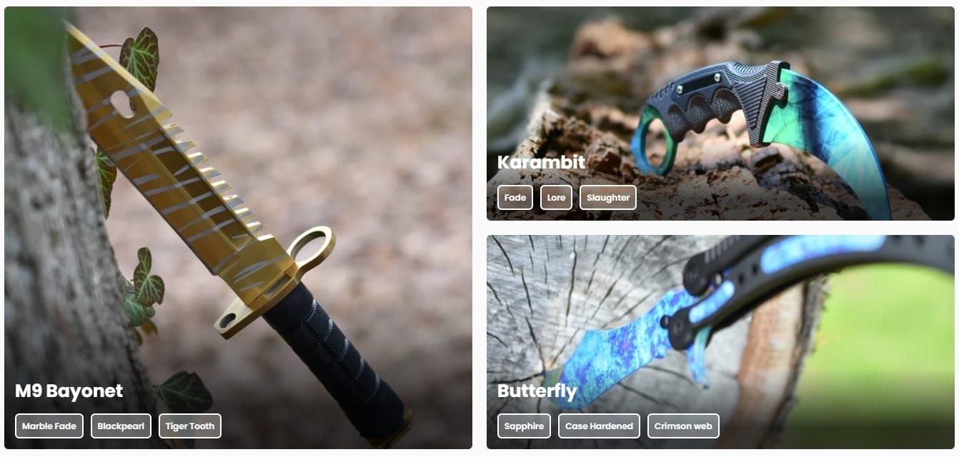 Real life CS2 knives