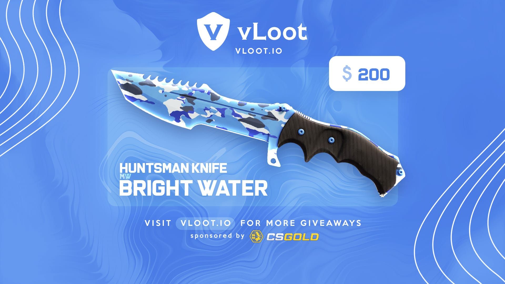 Huntsman Knife Bright Water Giveaway CS2