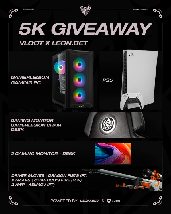 GamerLegion PC, PS5, CS2 Skin and Gaming Hardware Giveaway