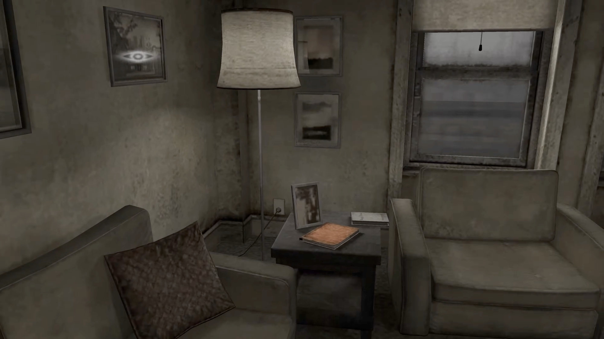 The only save point in Silent Hill 4. A red notebook on a desk that Henry can revisit.