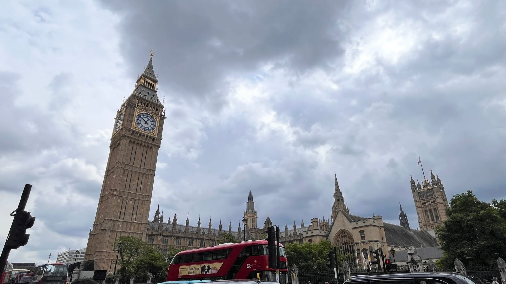 The Big Ben from the angle of inside the Parliament Square.