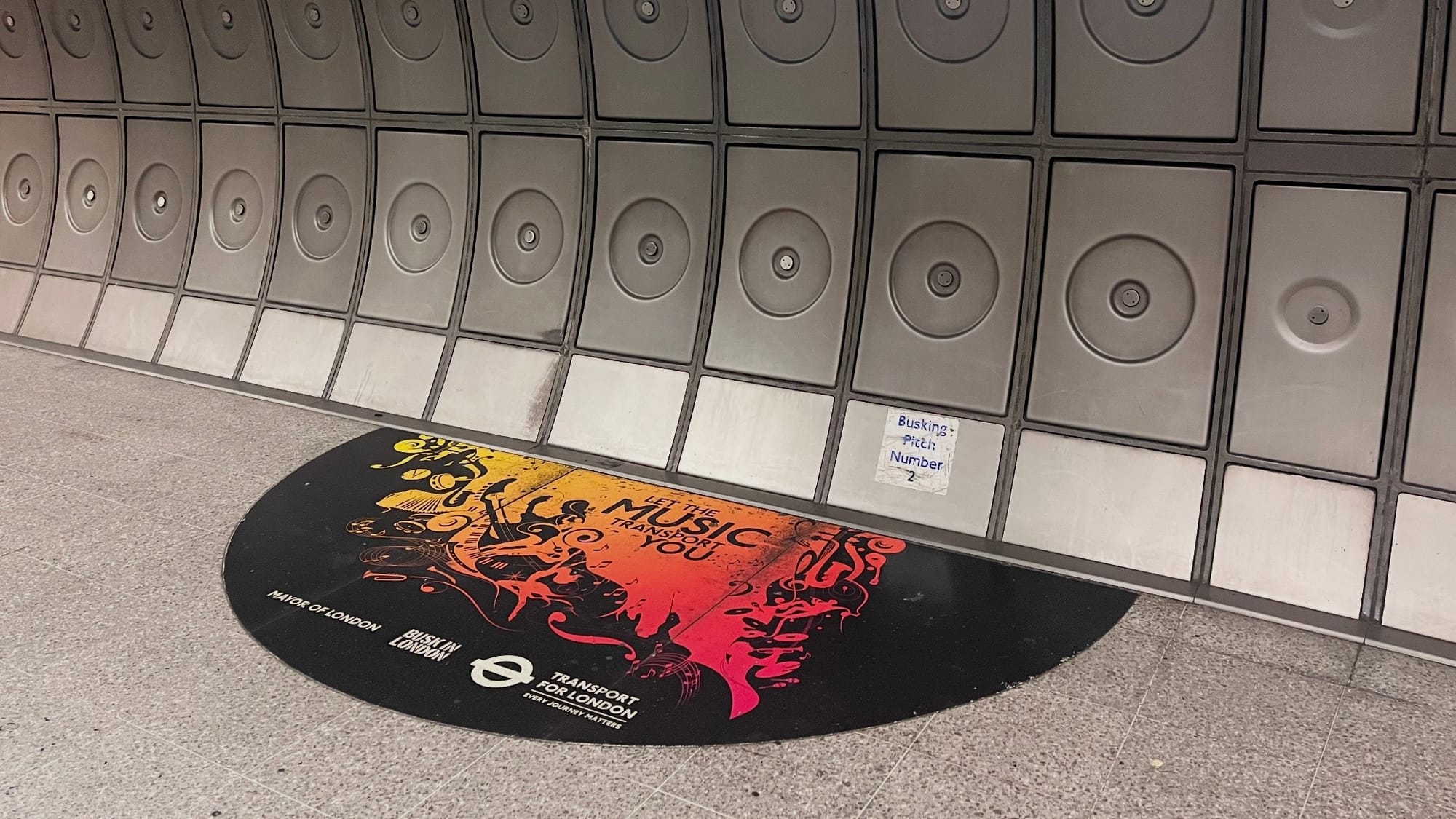 Busking Pitch Number 2 in the Waterloo tube station.