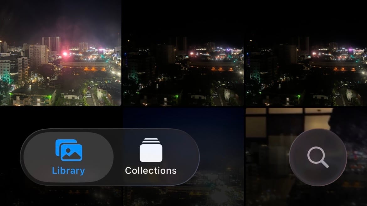 The photos app with separate Library and Collections tabs.