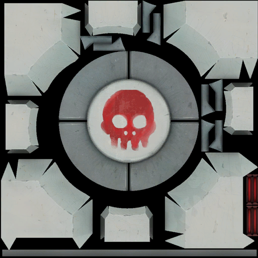The texture for the Death/Skull cube found in the files of Portal: Still Alive. Found by PistonMiner.