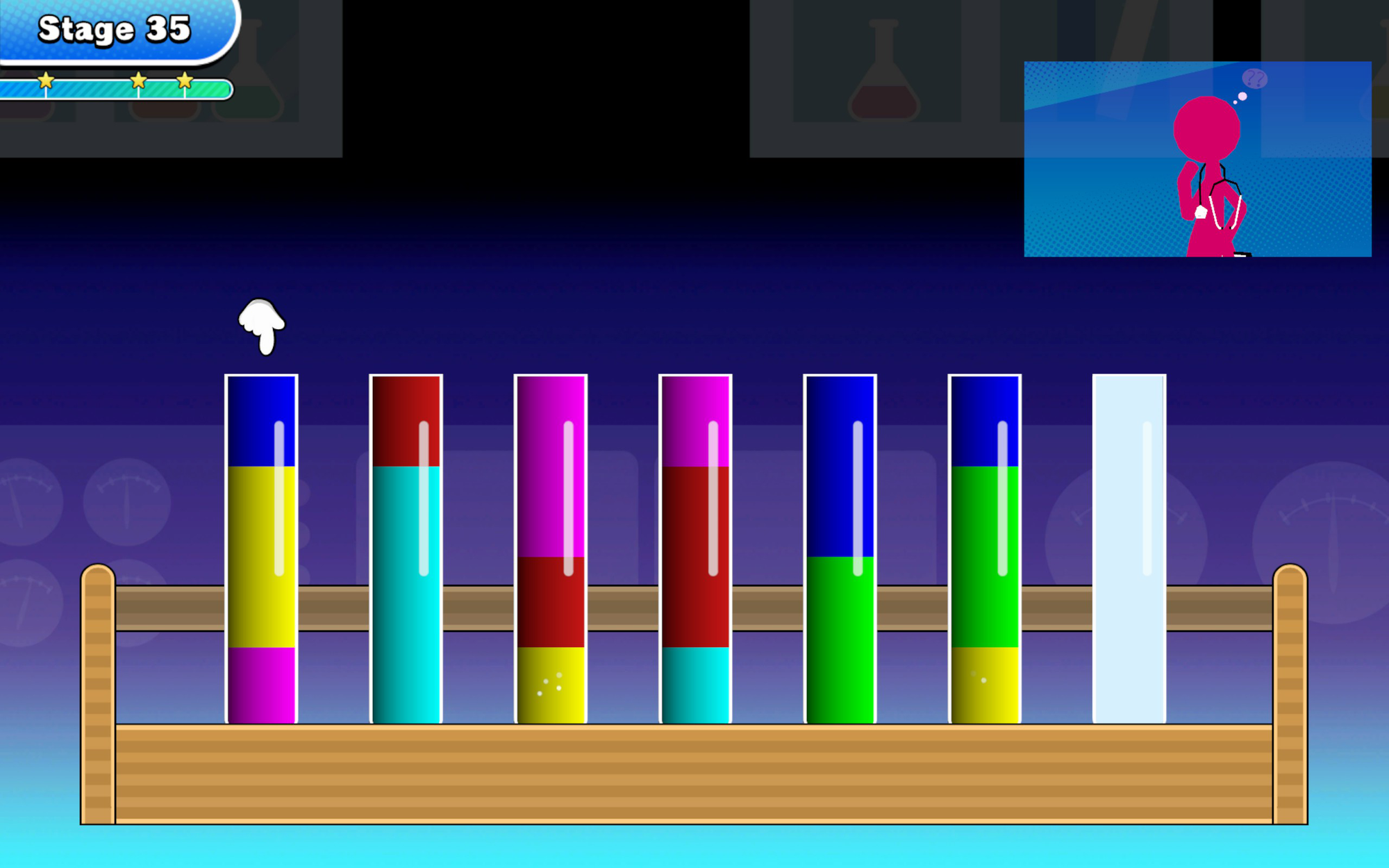 A screenshot of Stage 35 of the Color Lab game in "Those Games".