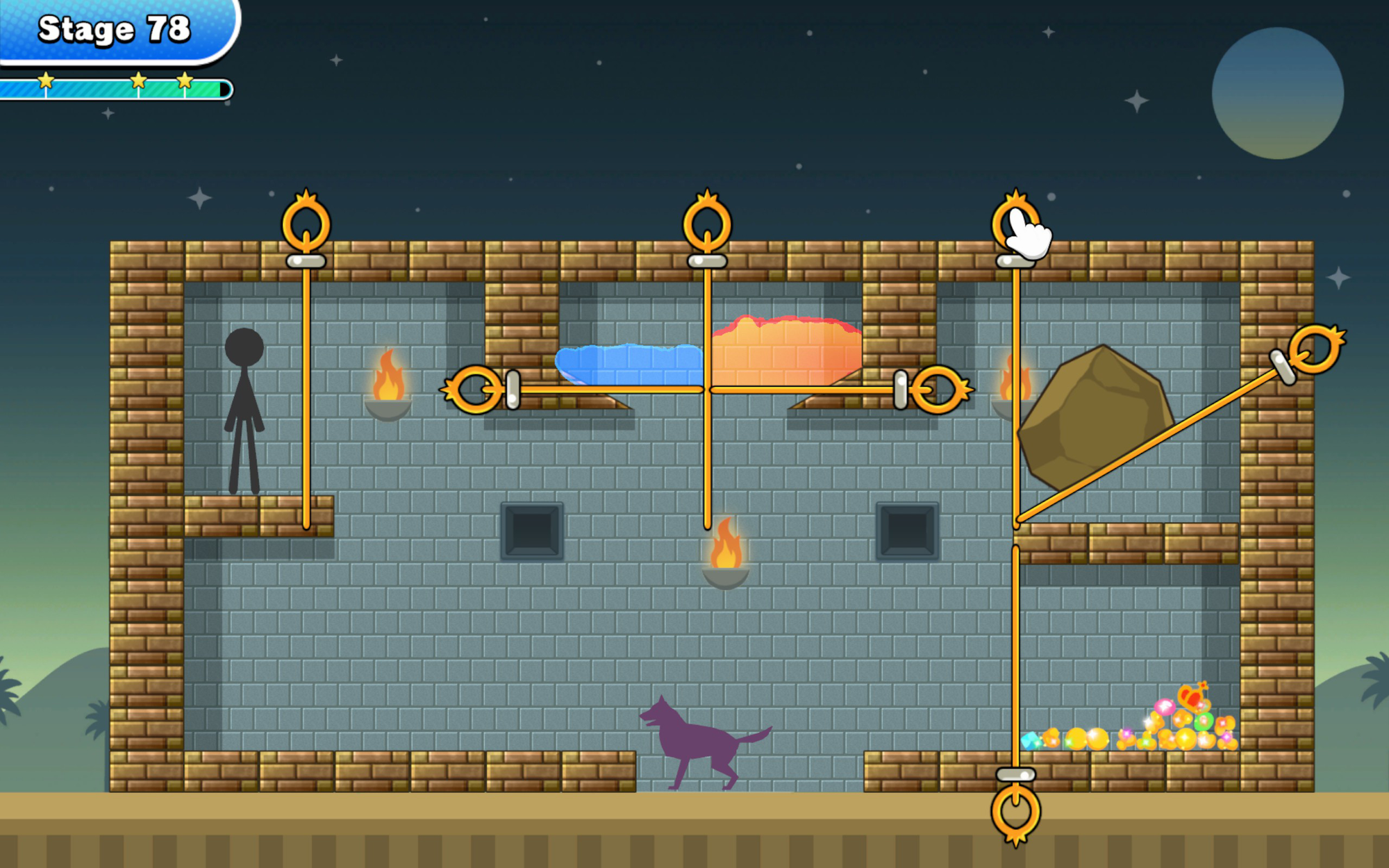 A screenshot of Stage 78 of the Pin Pull game in "Those Games".