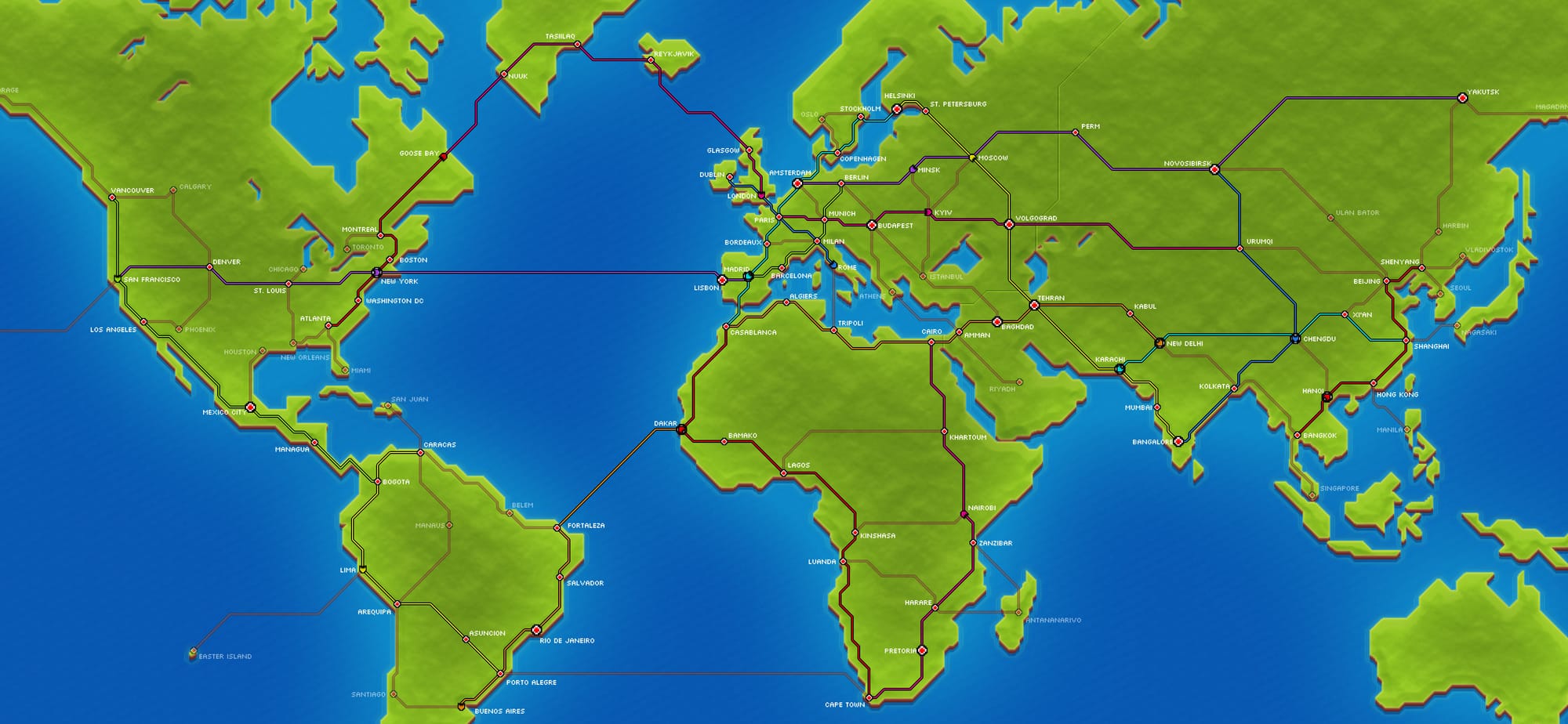 My map in Pocket Trains as of November 19, 2025.