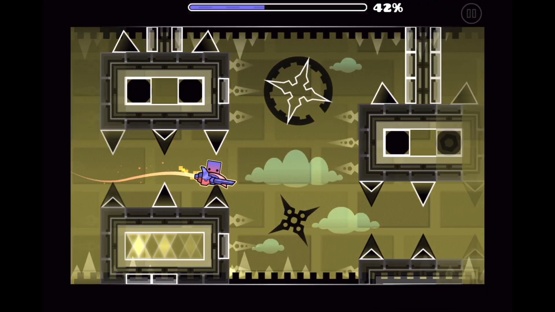 A screenshot of my video of ClubStep Nightmares by Zobros, a 4x3 video in a 16x9 frame. A fourth of the screen is empty space on each side.