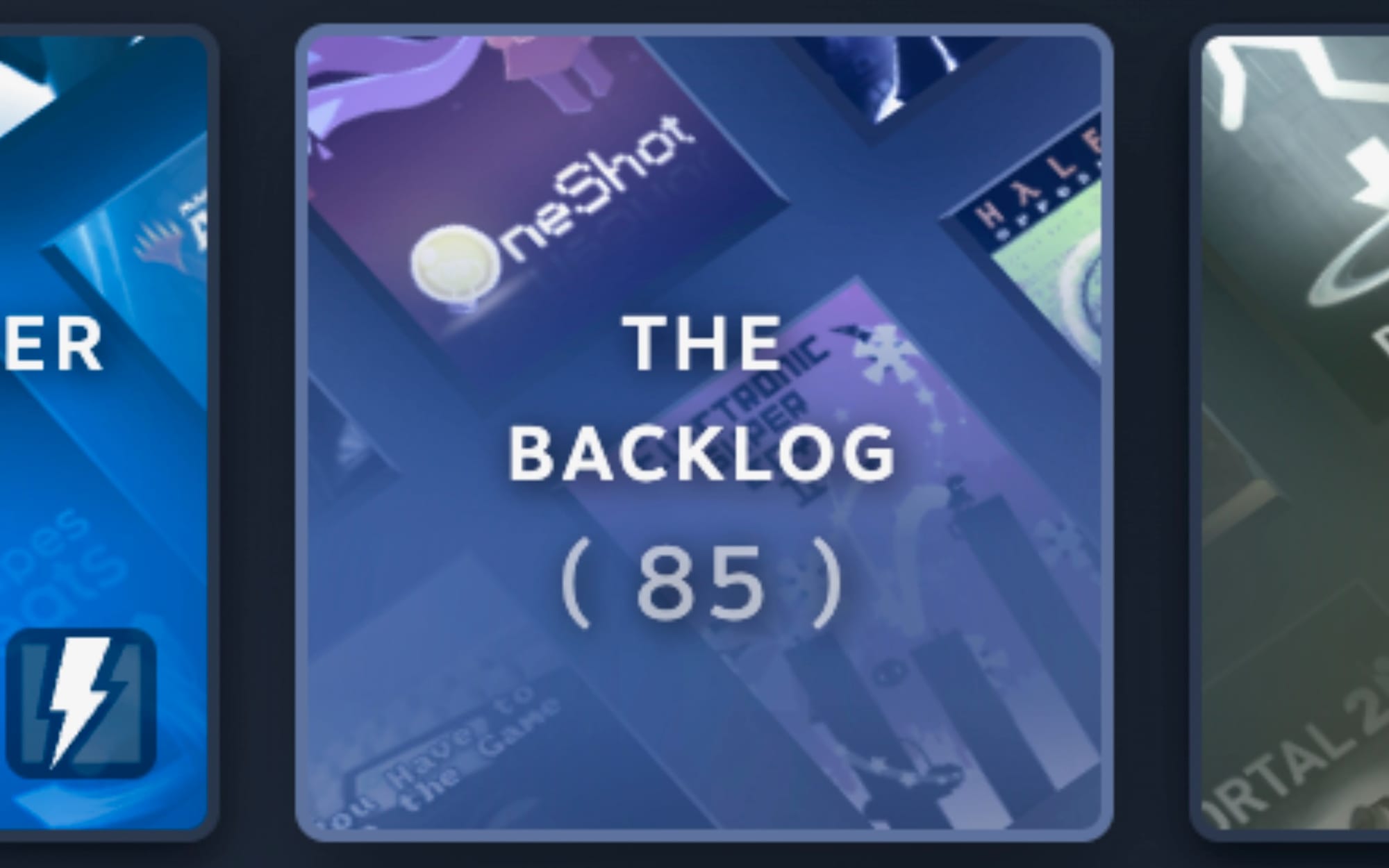 My Backlog folder on Steam, containing 85 games.