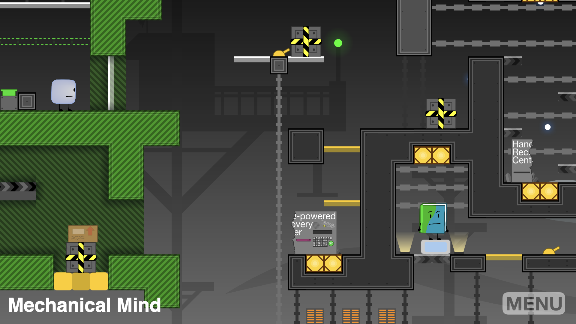 A screenshot of my BFDIA 5b level, Mechanical Mind.