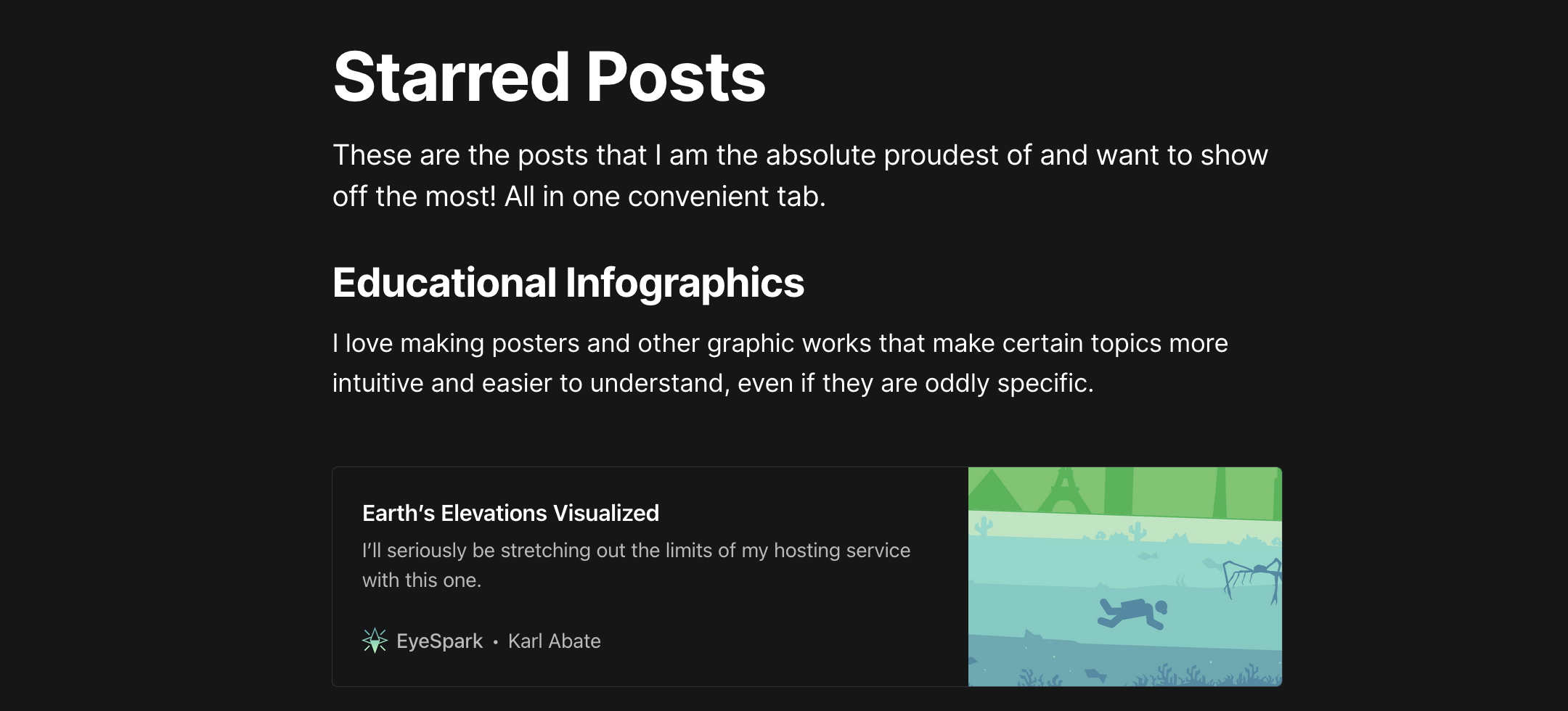 The "Starred Posts" page of this site.