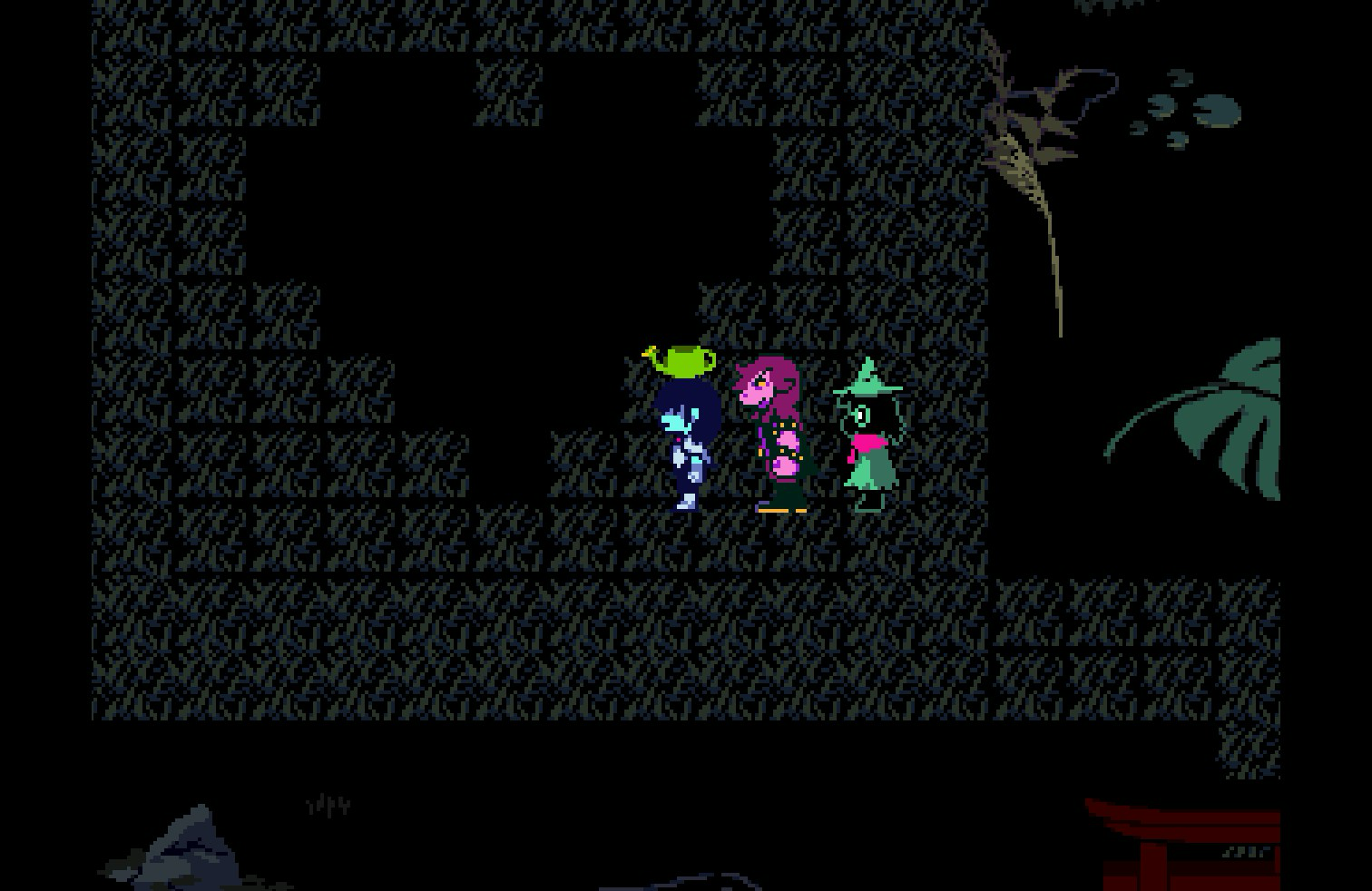 A spot in Deltarune Chapter 5 where you use a watering can to reveal a soul-shaped pattern on the grass.