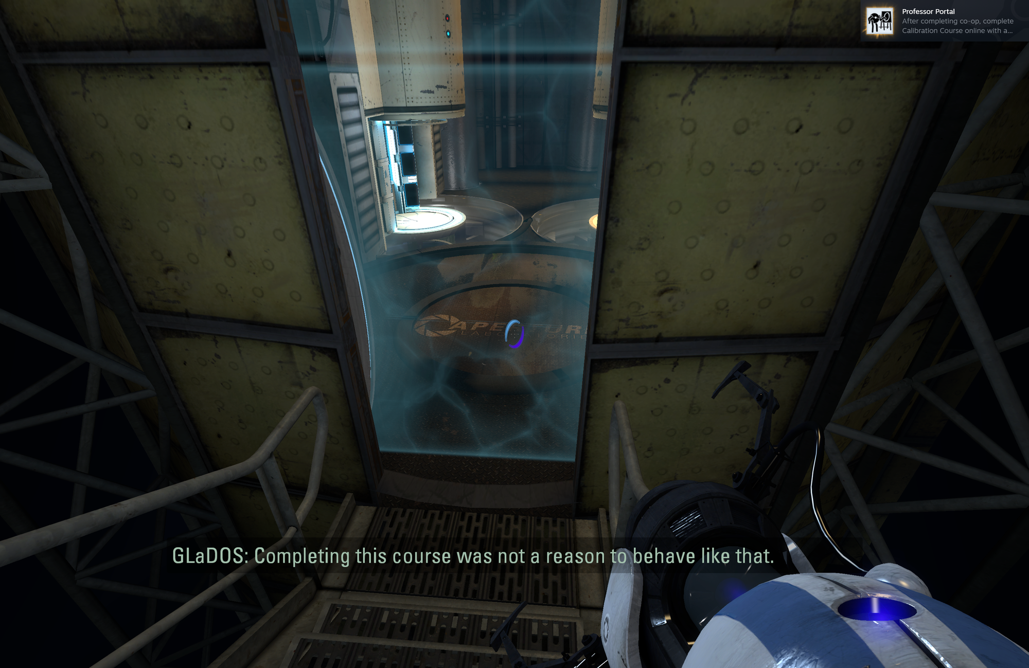 The screenshot of when I got the Professor Portal achievement, the notification on the upper right.