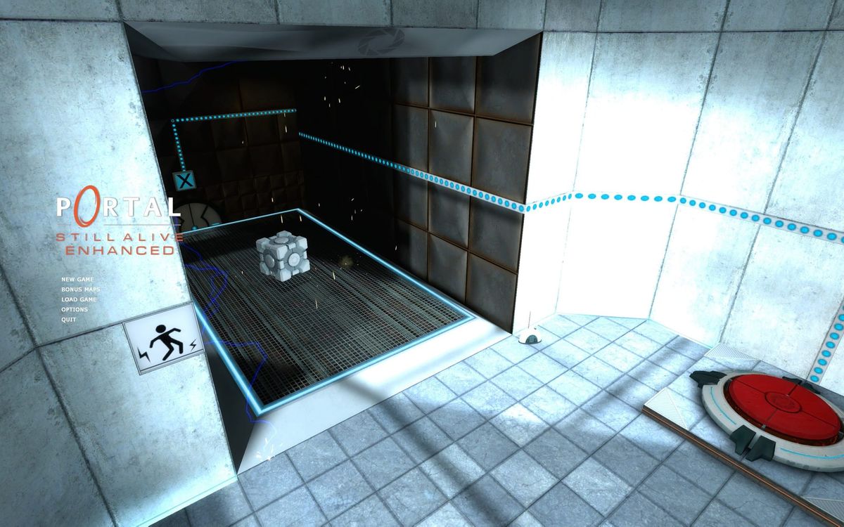 The main menu screen for Portal: Still Alive Enhanced