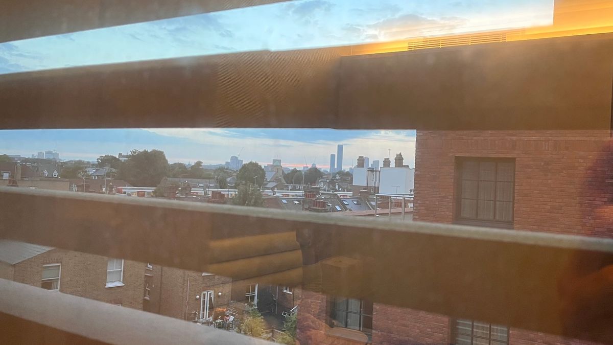 The view of London from my hotel room during Sunset.