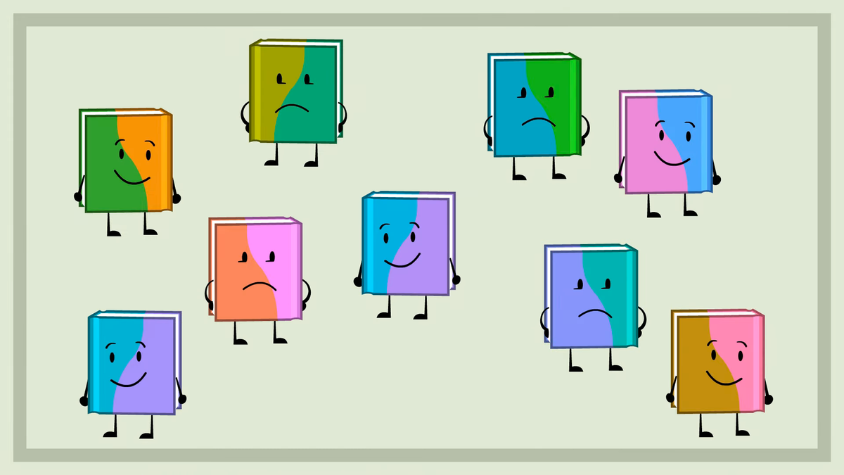 A screenshot featuring a bunch of books from Ten Words of Wisdom 0A by carykh.