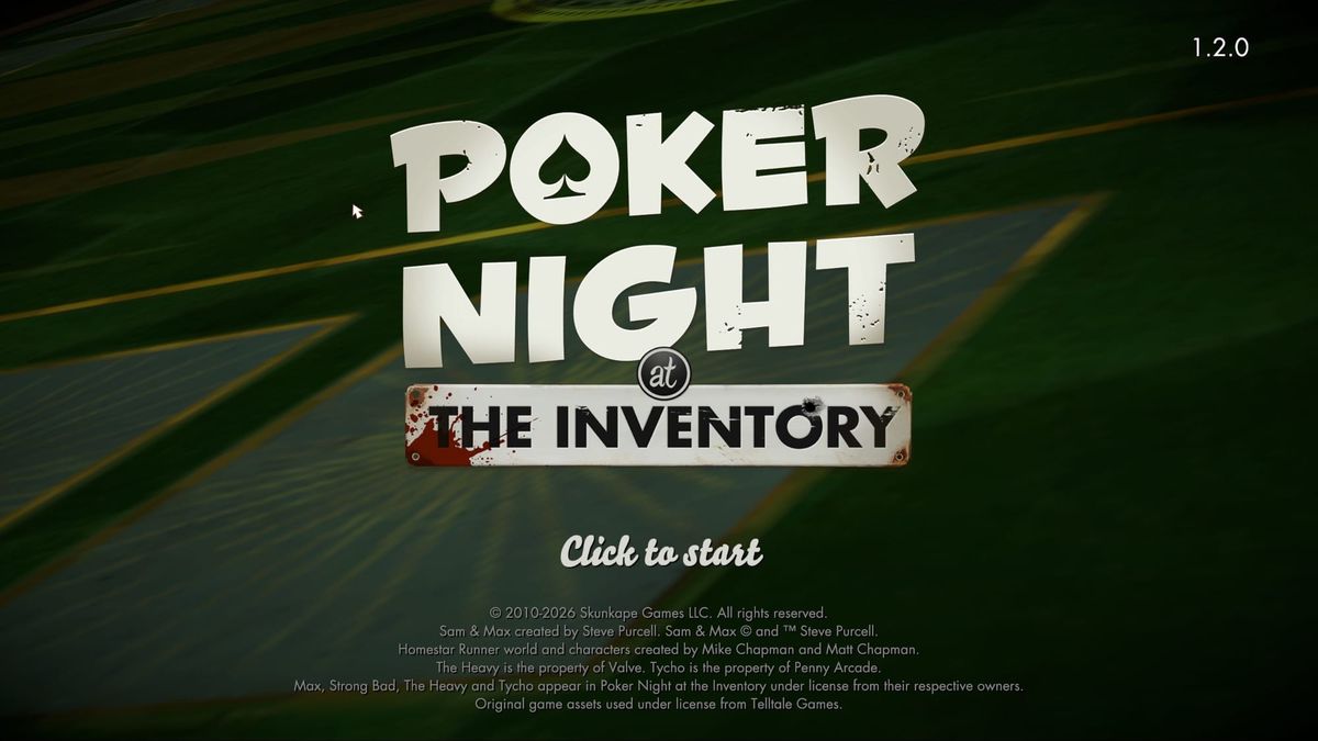 The title screen for the remaster of Poker Night at the Inventory.