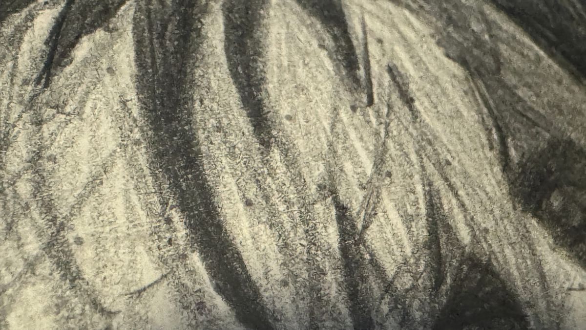 A zoomed in shot of a drawing of Heather Mason from Silent Hill 3 I made in December 2024.