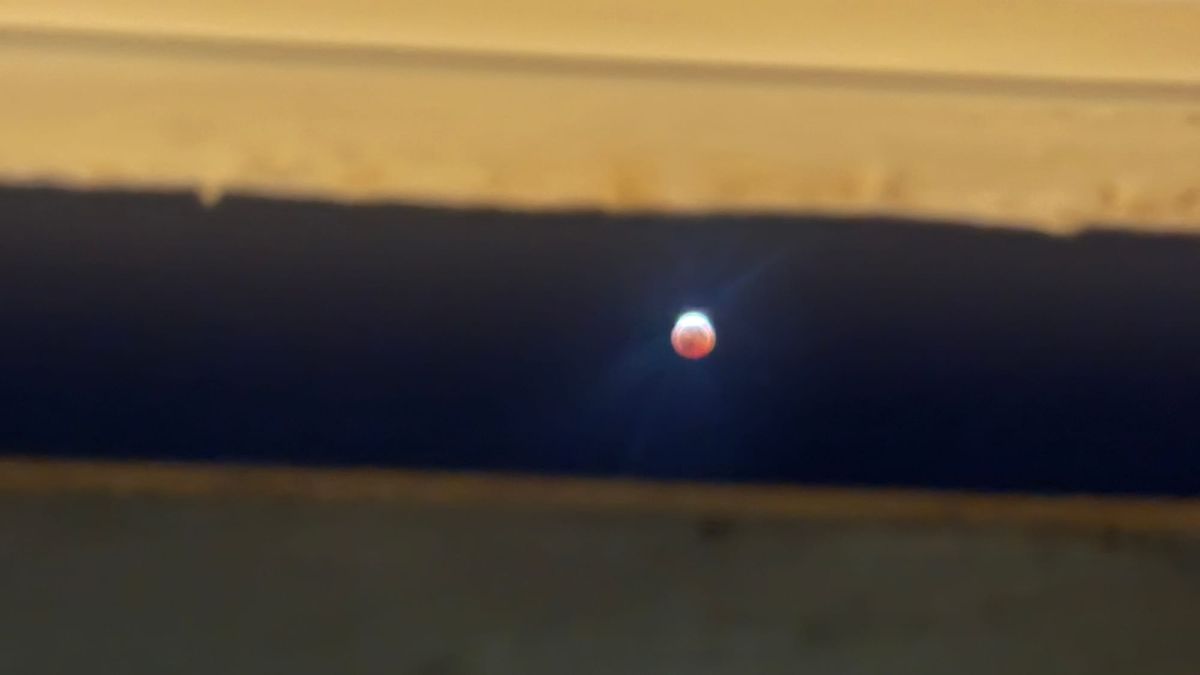A photo of the partial lunar eclipse from my flat.