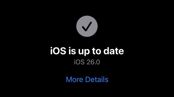 Notification saying iOS is up to date to iOS 26.0!