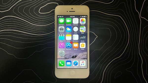 My iPhone 5, on the first page of its homescreen.