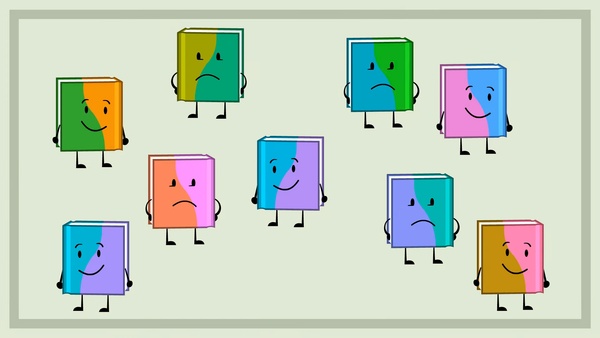 A screenshot featuring a bunch of books from Ten Words of Wisdom 0A by carykh.