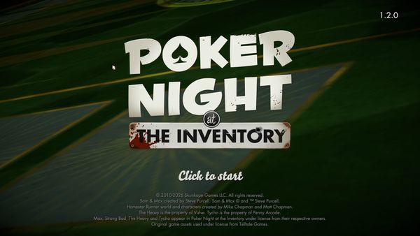 The title screen for the remaster of Poker Night at the Inventory.