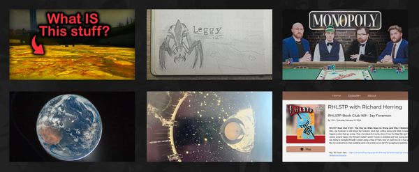 A collage of media I've engaged with this last week.