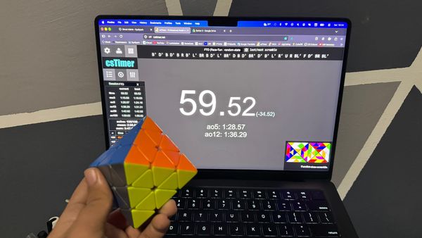 59.52 Face-Turning Octahedron solve. The scramble is: B' D' B D' B R B' L' BR B D' L' BR' D B D' BR' D' B' L' R' U R BL' F D' BR BL'.