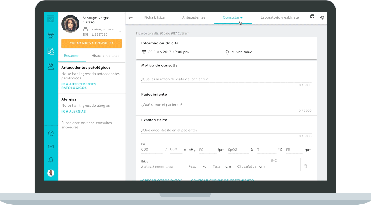 Módulo pediátrico para el expediente de HuliPractice