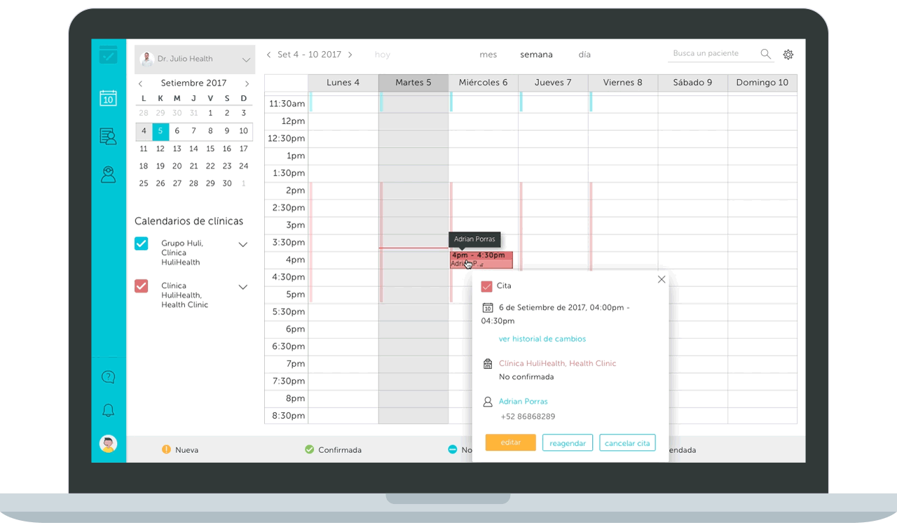 Mejoras a la agenda electrónica de HuliPractice