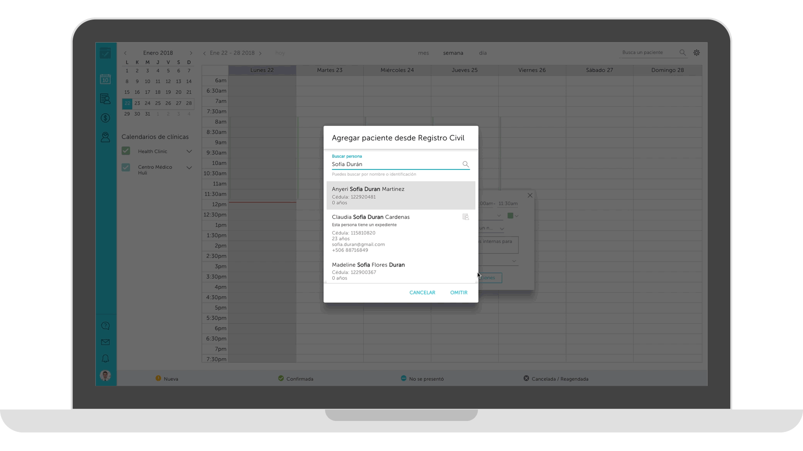 Funcionalidad para disminuir pacientes repetidos en HuliPractice