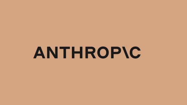 Logo d'Anthropic sur fond beige.