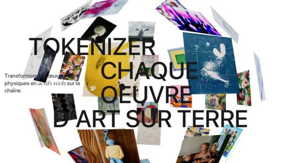 Image promotionnelle d'Artrade, mettant en avant la tokenisation d'œuvres d'art physiques en actifs numériques sur la blockchain.