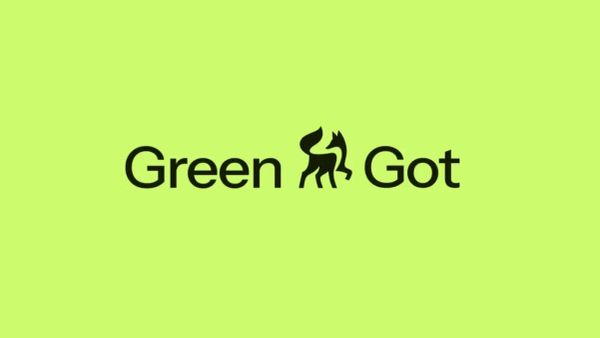 Logo de Green-Got avec un renard stylisé entre les mots Green et Got, sur fond vert clair.