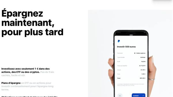 Capture d'écran de l'application Trade Republic montrant un investissement de 500 euros dans PayPal.
