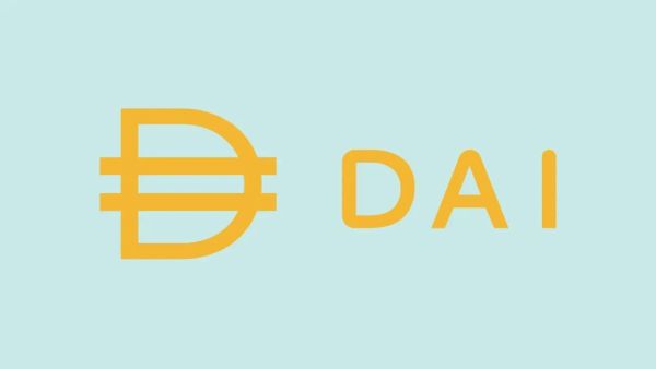 Logo de la cryptomonnaie DAI, un stablecoin décentralisé adossé au dollar américain.