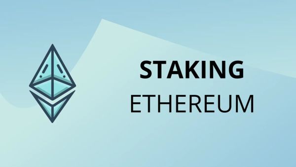 Image d'un logo Ethereum et du texte "Staking Ethereum".