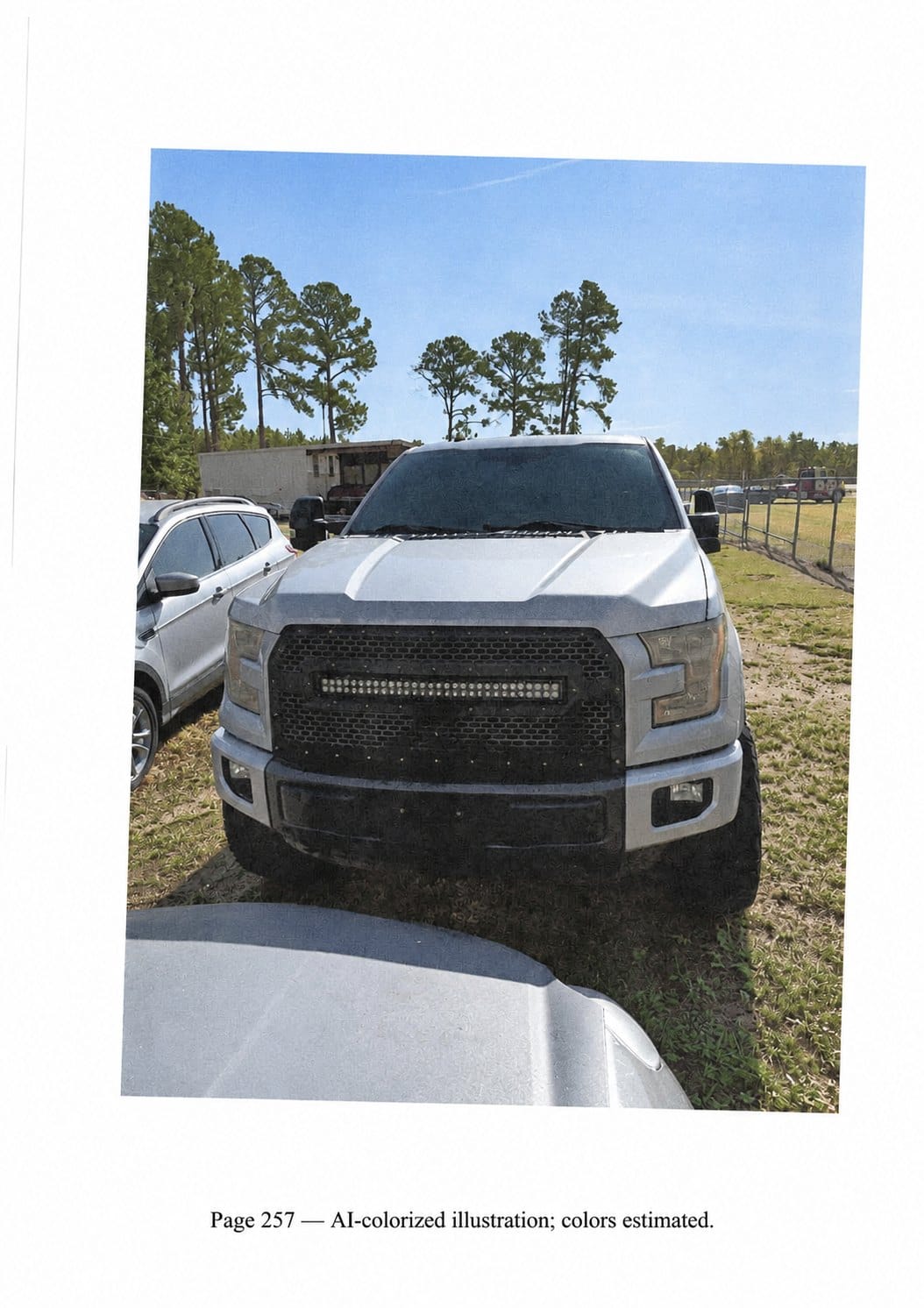 AI-colorized illustration: Front view in the lot; based on production page 257